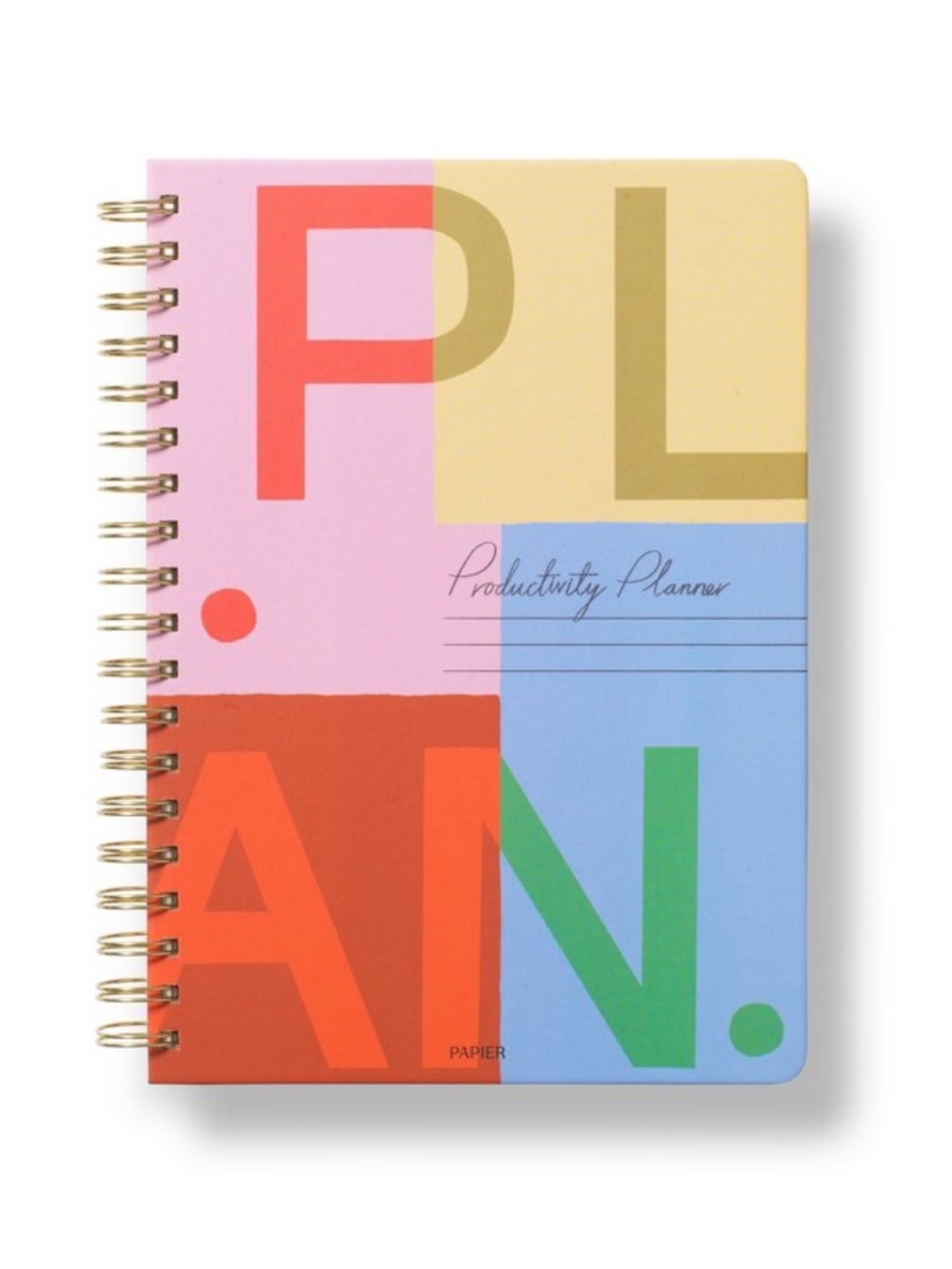 Papier Hard Cover Spiral Bound Undated Productivity Planner